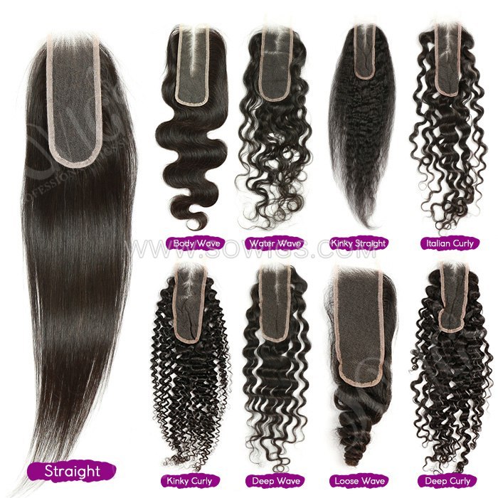 2x6 Lace Closure 100% Unprocessed Virgin Human Hair Natural Color