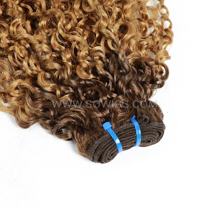 Double Drawn Pixie Curl Human Hair Bundles Weave Virgin Hair Extensions