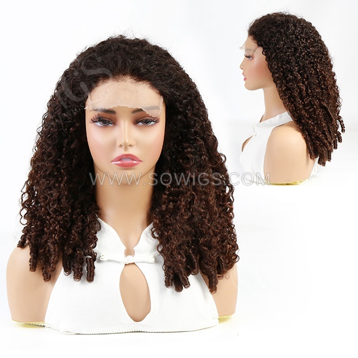 SDD Super Double Drawn Burmese Spiral 5x5 Transparent Lace Closure Wig 100% Human Hair Wig