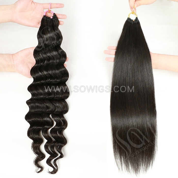 Sowigs Ultimate Feather Hair Extensions No folds 80strands 120g/pack 100% Virgin Human Hair Natural Color