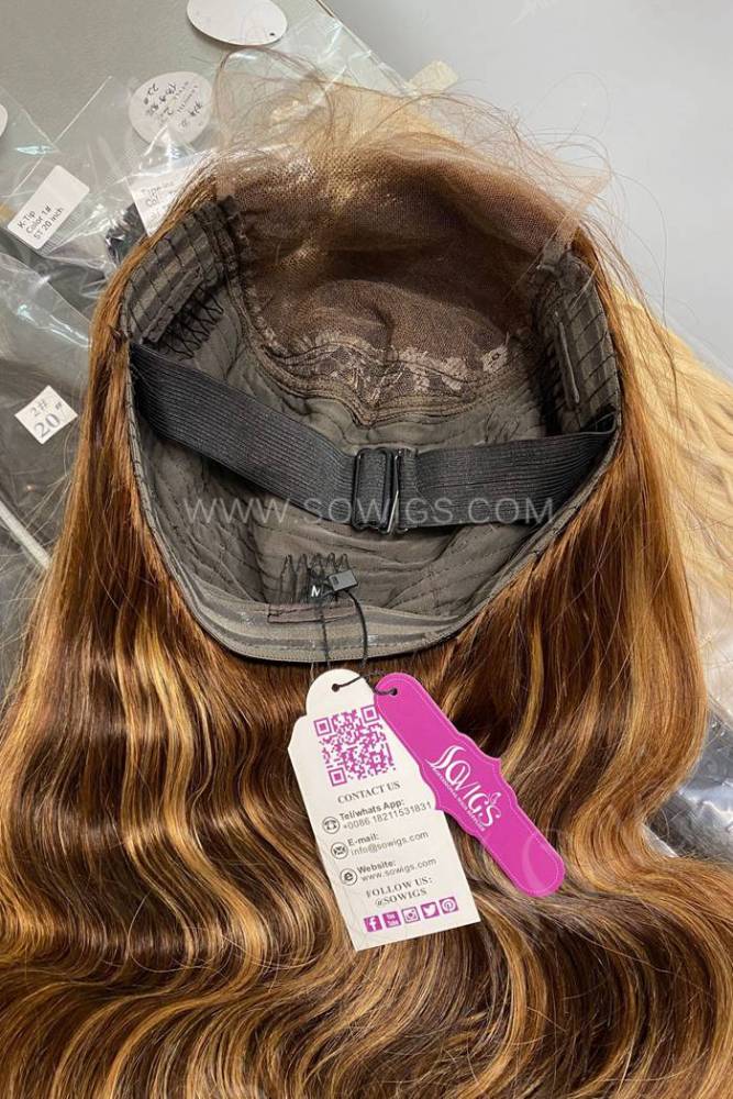 Highlighted Color P4/27# HD 5x5 Lace Closure Wig Glueless Lace Wigs Unprocessed 100% Virgin Human Hair Wig