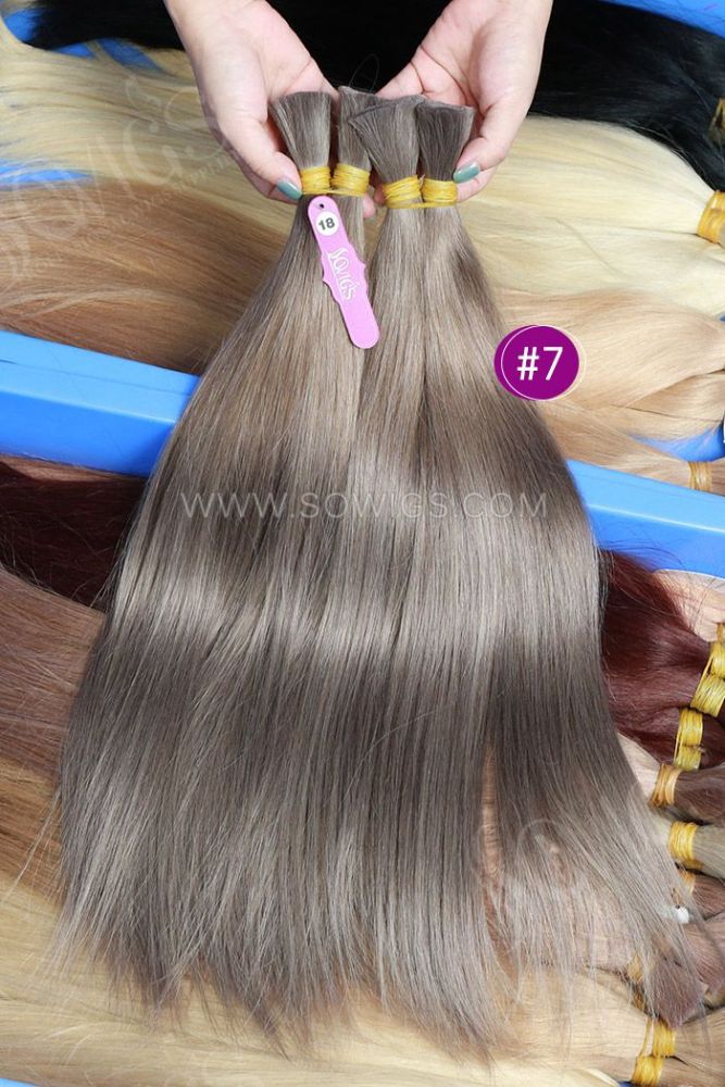 Color 7# Bulk Hair Braiding Hair 100% Virgin Human Hair 95gram/pack