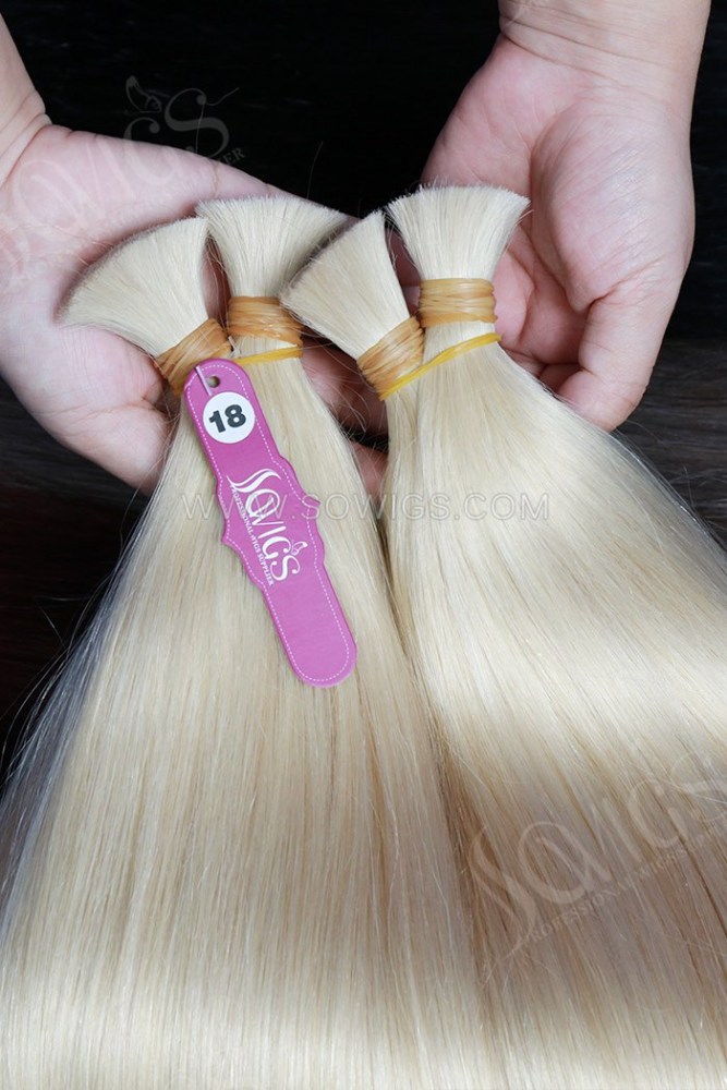 Color 613# Bulk Hair Braiding Hair 100% Virgin Human Hair 95gram/pack