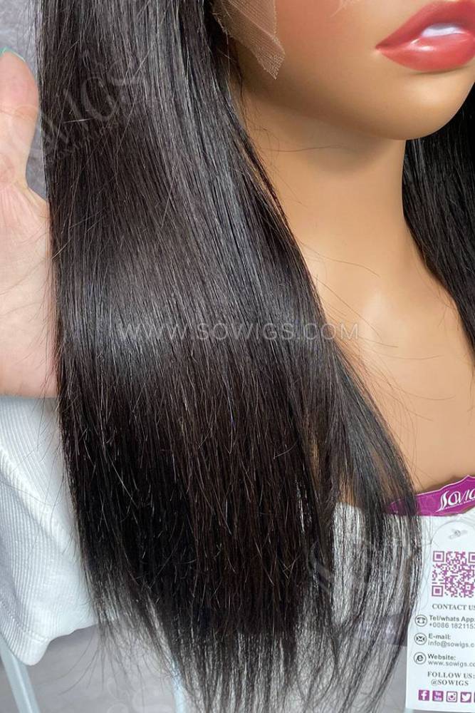 HD 13x4 Lace Frontal Wig Unprocessed 100% Virgin Human Hair Natural Color
