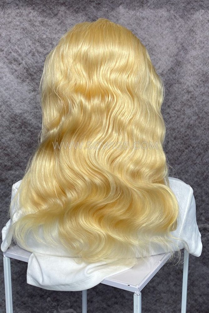 Glueless Blonde 613# Full Frontal HD Lace 13x6 Lace Wigs 100% Virgin Human Hair Wigs