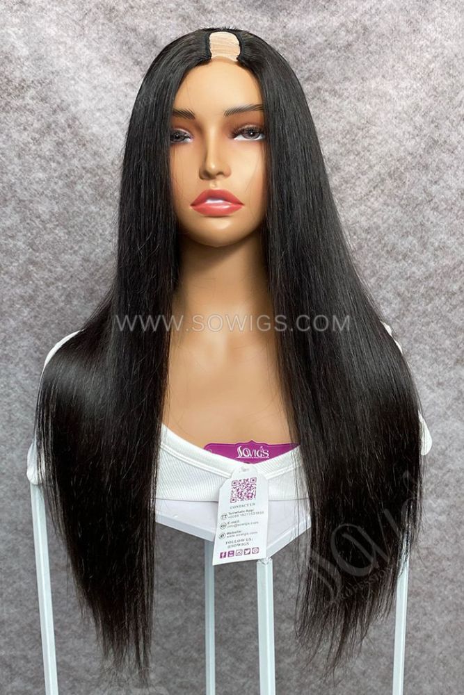12-40inch U Part Wigs V Part Wigs Straight Hair Virgin Human Hair Natural Color