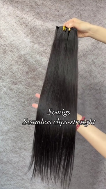 Seamless Clip Extension Straight Hair 1Pack/7pcs/120gram 14inch-30inch Invisible PU Clip Hair Extension Natural Color