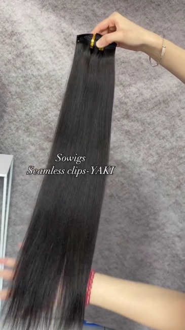 Seamless Clip Extension Yaki 1Pack/6pcs/120gram PU Clip Hair Extension Natural Color