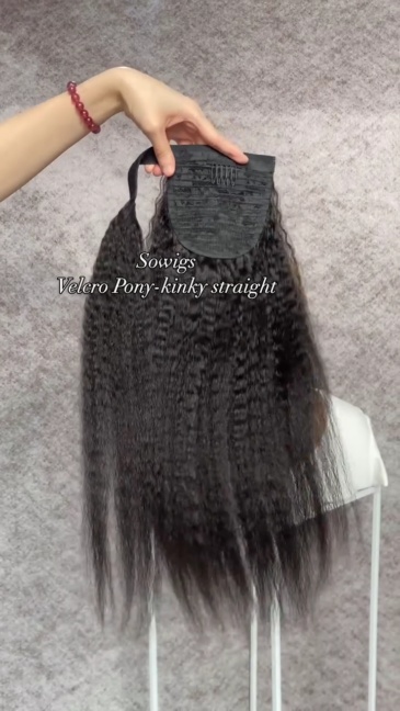 Velcro Ponytail 100% Unprocessed Virgin Human Hair Natural Color