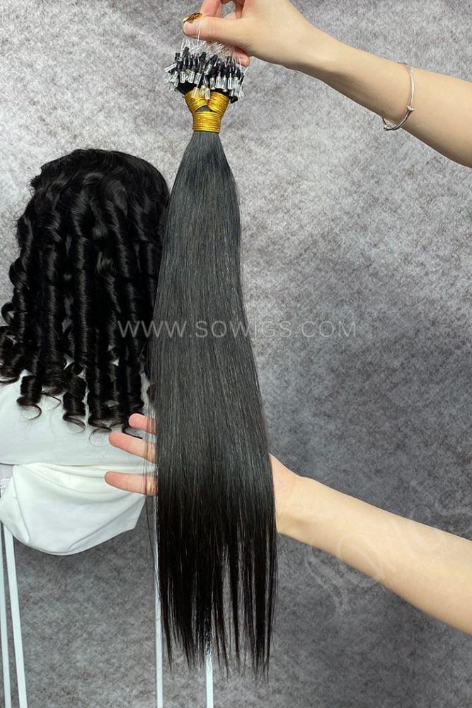 Raw Micro loop 100 strands 100g Straight Human Hair