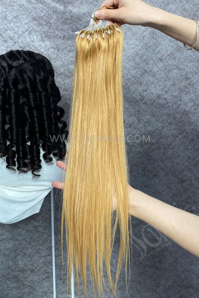 Micro Loop Color 27# 100strands 100g Straight 100% Virgin Human Hair