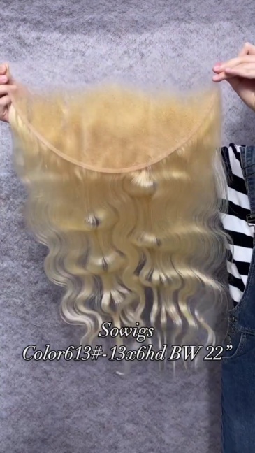 Premium grade Blonde Color 613# 13*4/ 13*6 Transaprent /HD Lace Frontals 100% Unprocessed Virgin Human Hair
