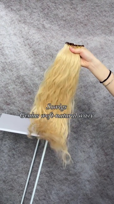 Color 20# Genius Weft Natural Wavy Hair Extension 100g/Pack 100% Virgin Human Hair
