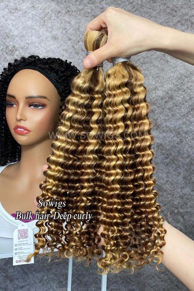 1 Pack Highlight Color P4/27# Bulk braiding hair 100% Virgin Human Hair 95-100g/pack