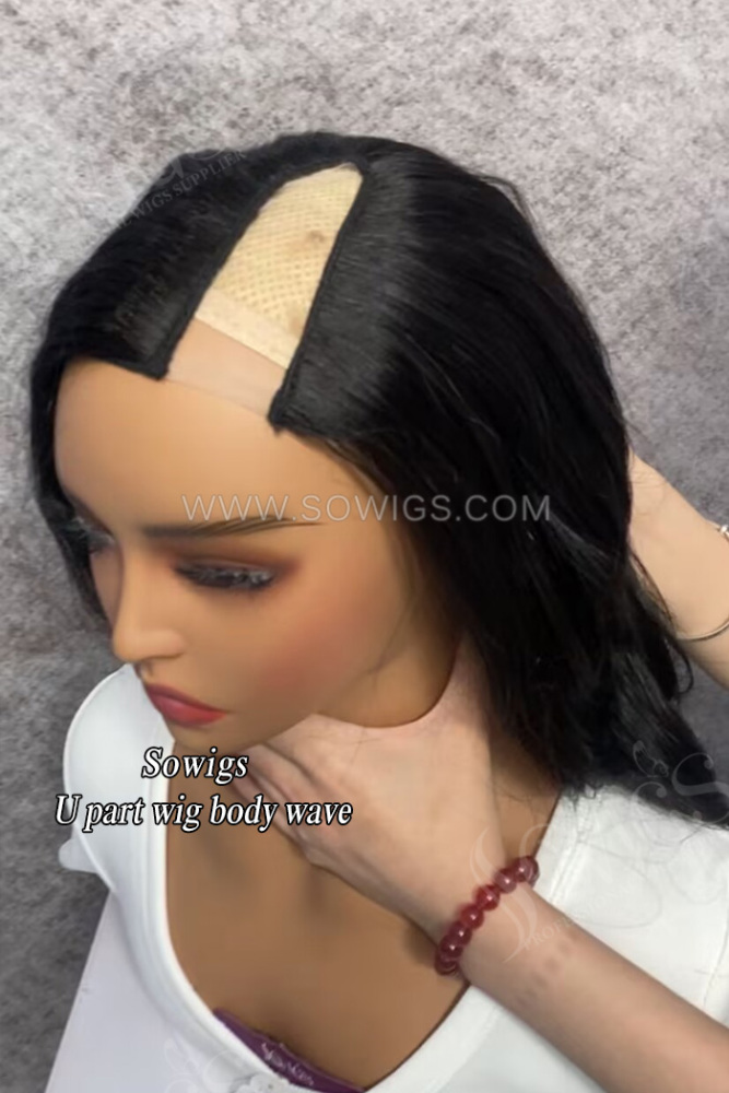 12-40inch U Part Wigs V Part Wigs Body Wave Virgin Human Hair Natural Color