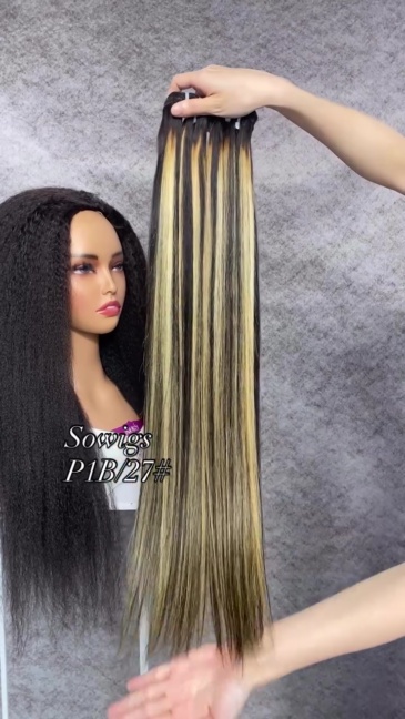 3 or 4 Bundles Highlights Color P1B/27# 100% Virgin Human Hair Extension