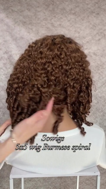 SDD Super Double Drawn Burmese Spiral 5x5 Transparent Lace Closure Wig 100% Human Hair Wig