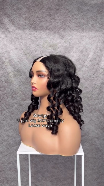 12-40inch U Part Wigs V Part Wigs Loose Wave Virgin Human Hair Natural Color