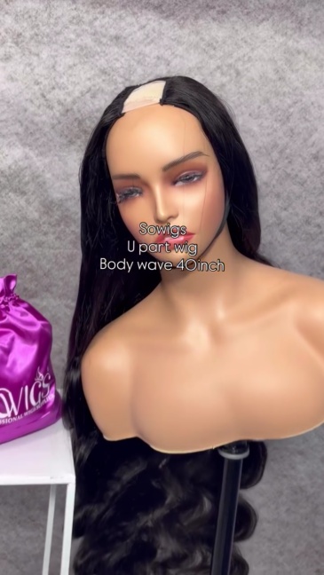 12-40inch U Part Wigs V Part Wigs Body Wave Virgin Human Hair Natural Color