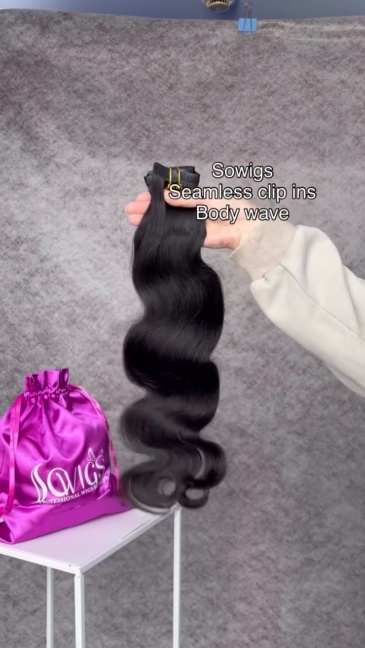 Seamless Clip Extension Body Wave 1Pack/7pcs/120gram 14inch-30inch Invisible PU Clip Hair Extension Natural Color