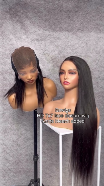 HD 7x7 Lace Closure Wig Glueless Lace Wigs Unprocessed 100% Virgin Human Hair Natural Color