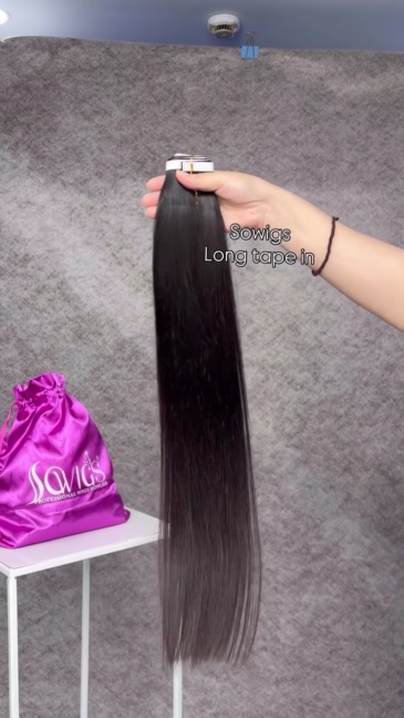 Long Tape Hair Extension 100gram/PackNatural Color 100% Human Hair Weaves