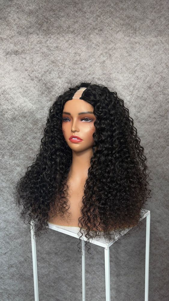 12-40inch U Part Wigs V Part Wigs Deep Curly 100% Unprocessed Virgin Human Hair Natural Color