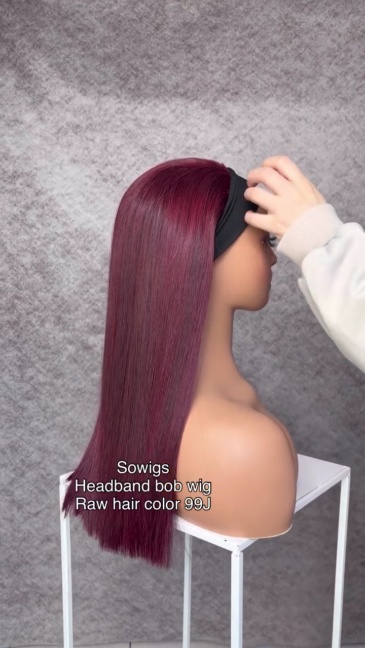 Raw Bob Wigs Headband Bob Wigs 100% Human Hair Wig No Chemical Process