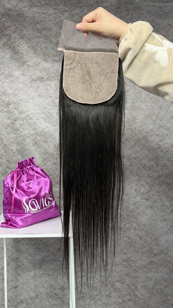 5x5 Silk Base Closure 100% Unprocessed Virgin Human Hair Natural Color