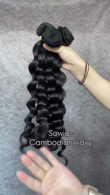 Cambodian Wavy Hair Weave 1/3 Bundles Virgin Remy Human Hair Extension