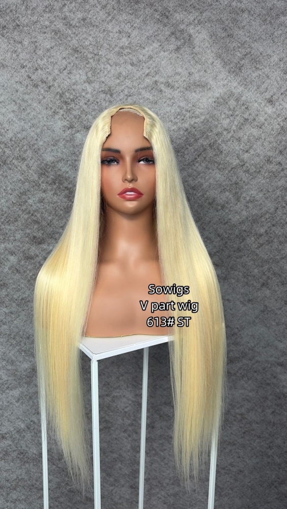 Blonde Color 613# U Part Wigs V Part Wigs100% Virgin Human Hair Wig