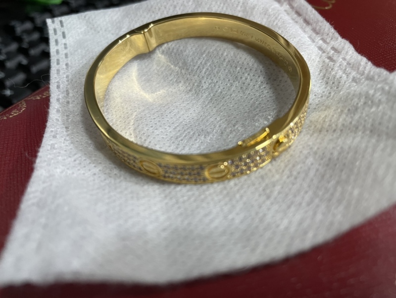 Cartier Yellow Gold Plain Love Bracelet Size 16 - Physical Pictures Taken At The Inspection Site