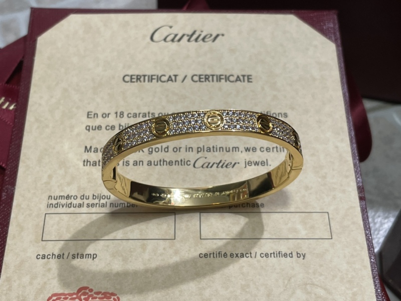 Cartier Yellow Gold Plain Love Bracelet Size 16 - Physical Pictures Taken At The Inspection Site