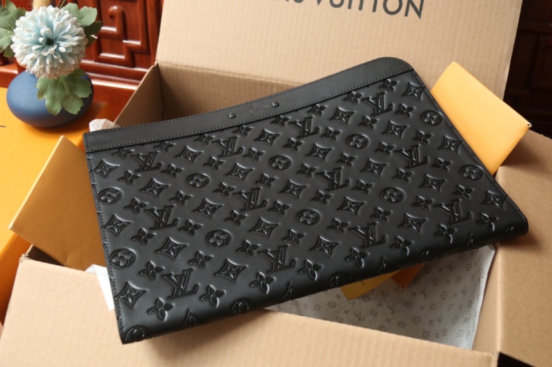 CLOSETOFJOY Luxury Brand Purse LV M82080 Black Leather Pochette Jour Handbag PL0128