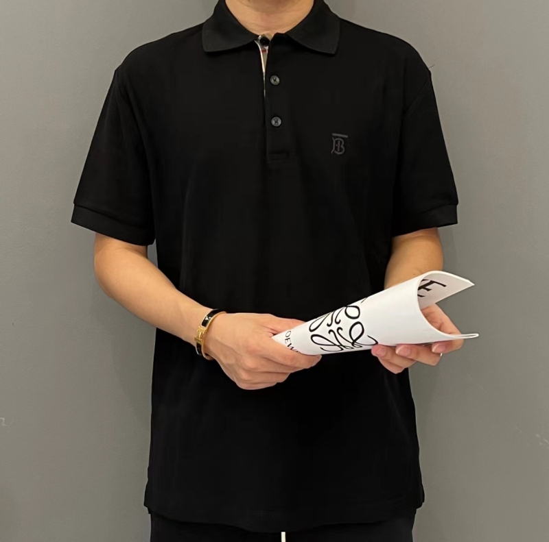 Burberry Black Collar Short Sleeve Shirt