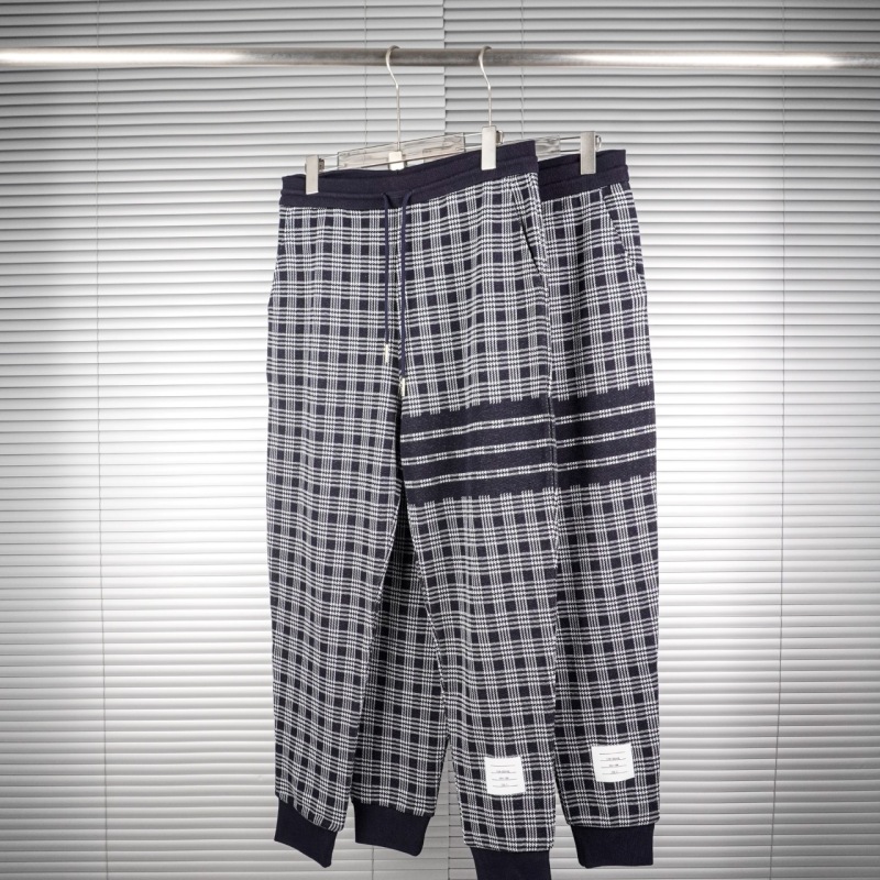 Thom Browne Plaid Four-Bar Pants for Men & Women
