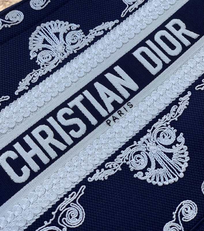 Dior Oblique Embroidery in Monogram Blue Designer Handbags - PDA21