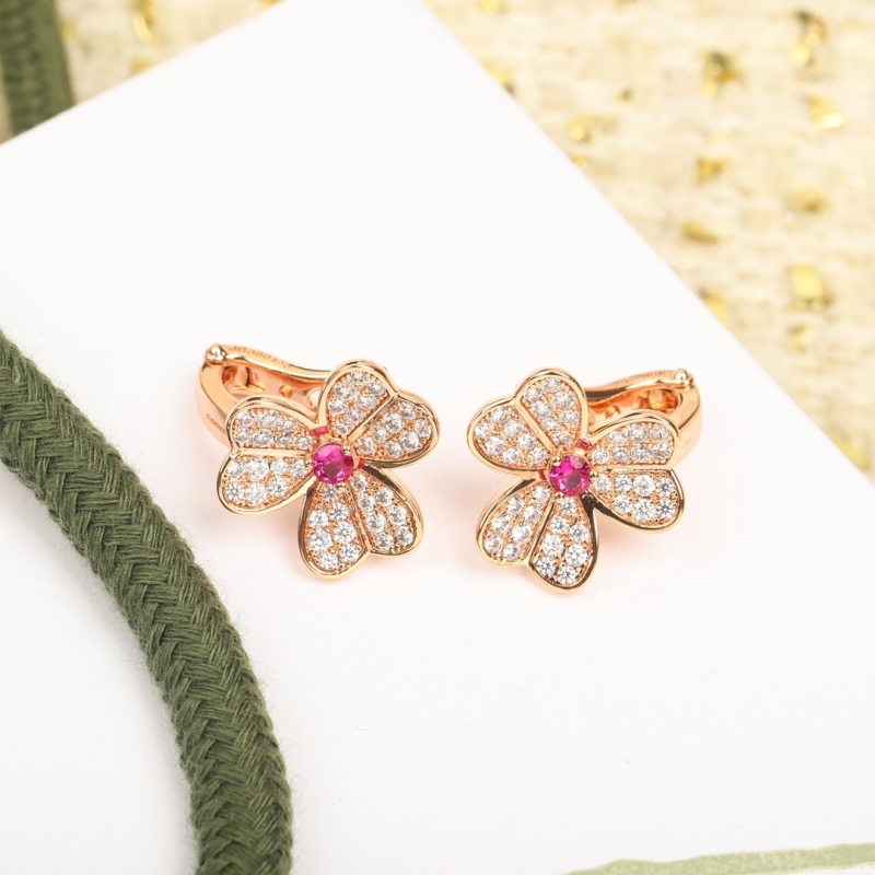 Van Cleef &amp; Arpels New Lucky Clover Earrings Ladies Fashion Sweet Temperament Luxury Brand Jewelry Party Gift JVCAE001