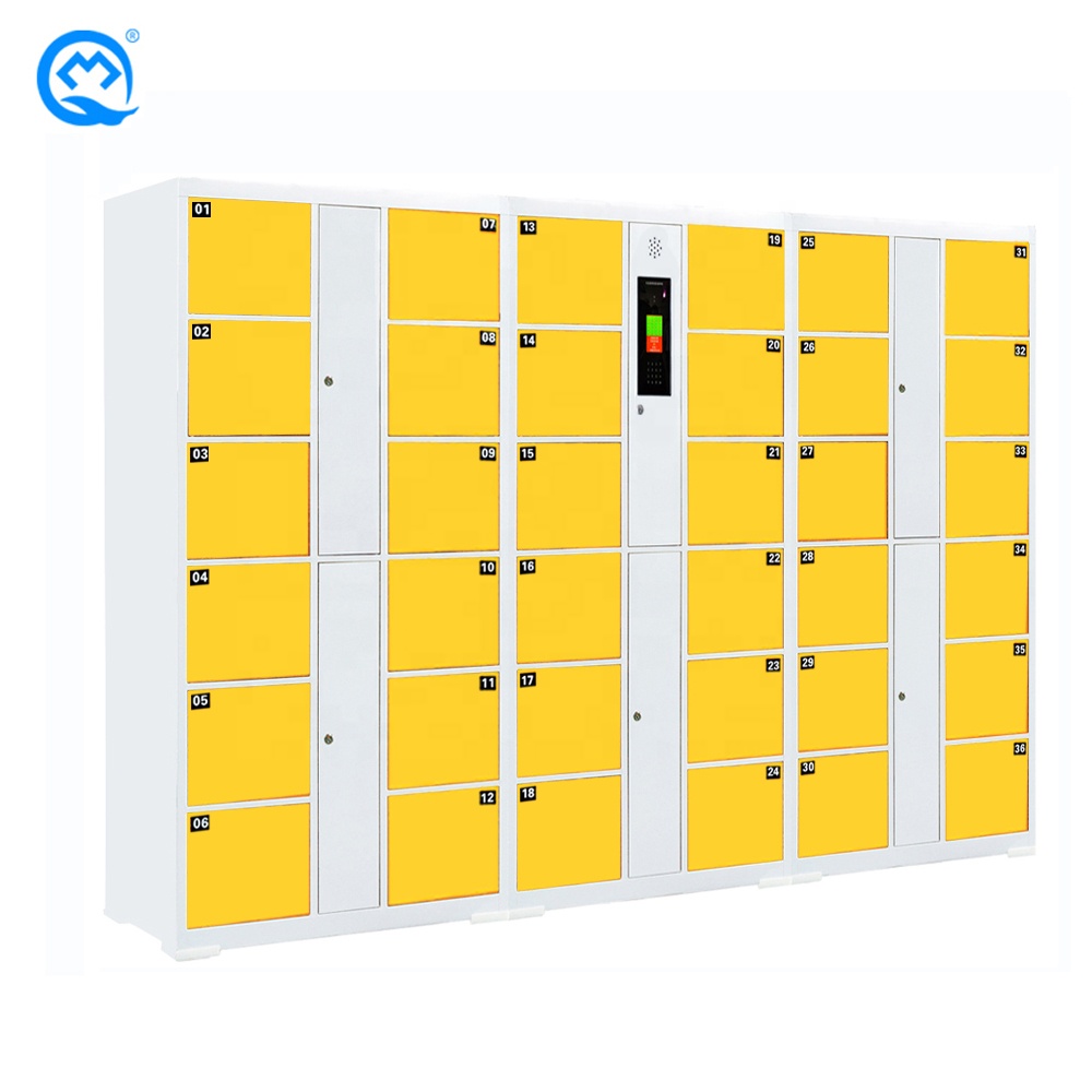 Locker 36 doors Hot Sale Face Recognition Cold Rolled Steel Golf Club / Gym Electronic Locker
