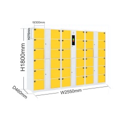 Locker 36 doors Hot Sale Face Recognition Cold Rolled Steel Golf Club / Gym Electronic Locker