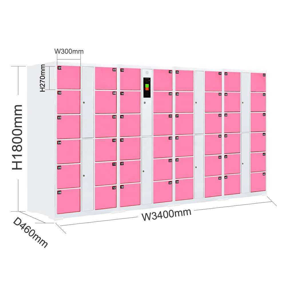 Swimming Pool Locker High Quality 48 doors Face Recognition Cold Rolled Steel Plate Electronic Locker