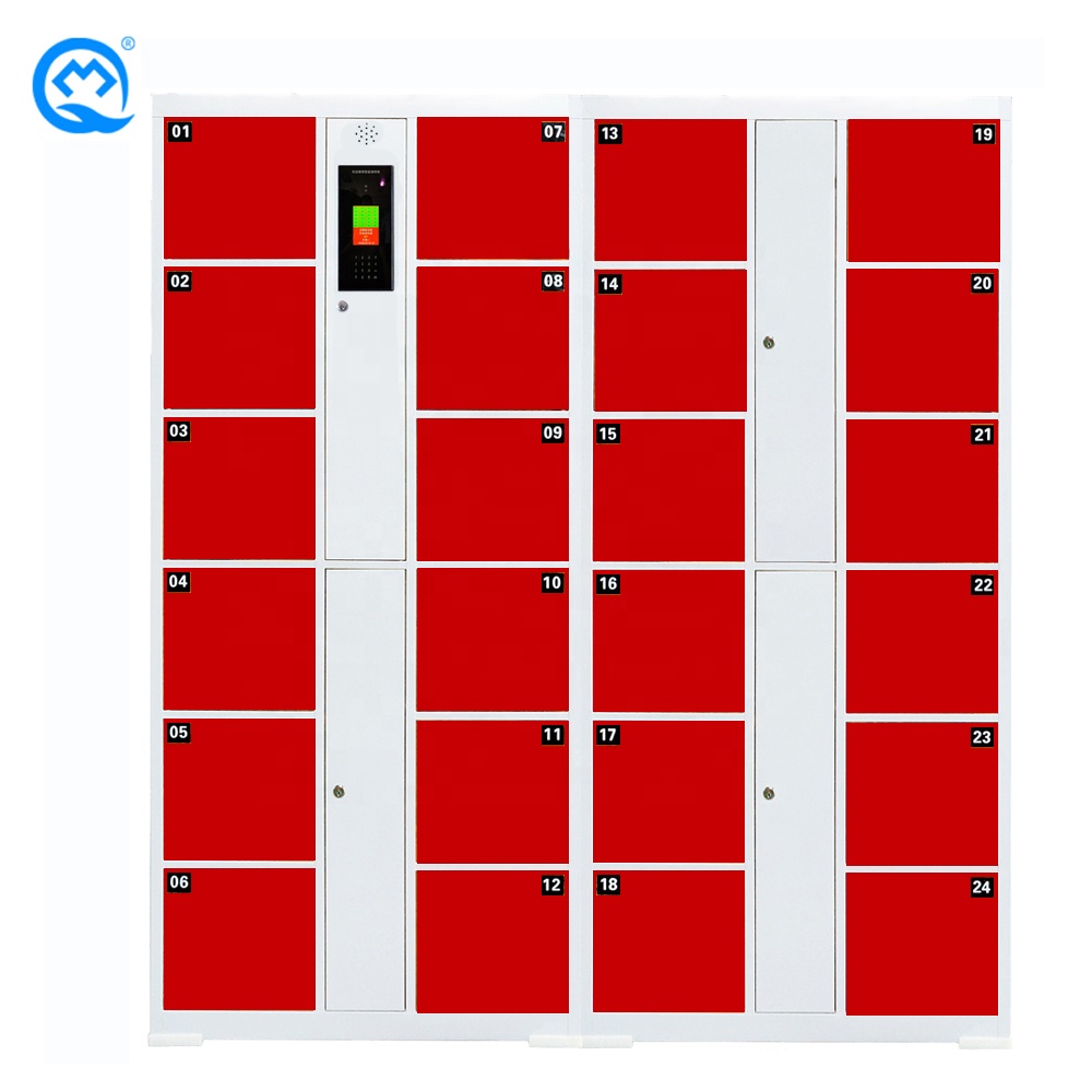 Intelligence Package Locker Cold Rolled Steel 24 Door Office/Gym Face Recognition Locker