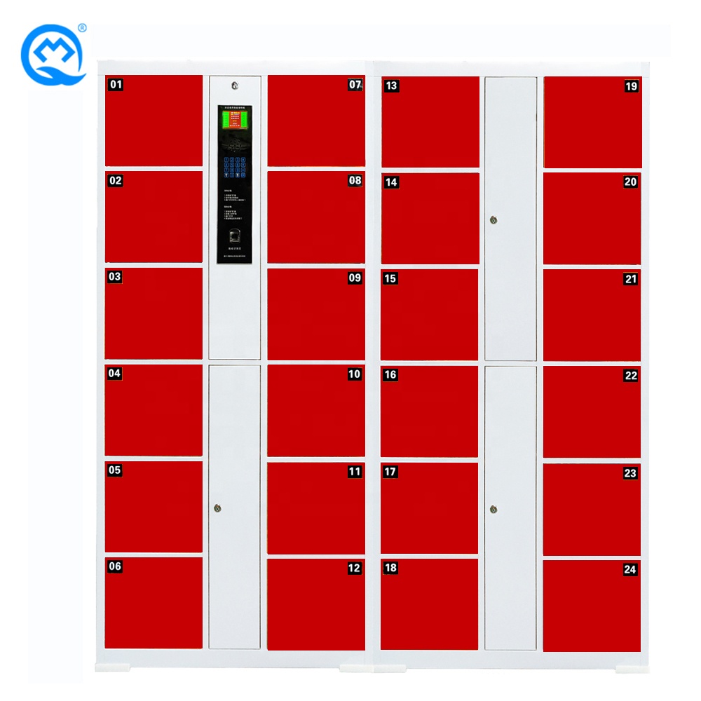 Smart Metal 24 Door Fingerprint Identification Supermarket/Hotel Electronic Locker Supermarket lockers