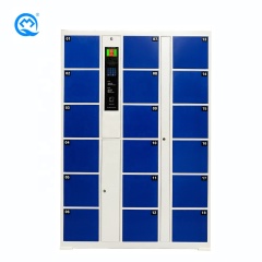 High Quality smart locker cabinet 18 Door Blue Fingerprint Identification Metal Wardrobe Lockers School Dormitory Office Wardrobe
