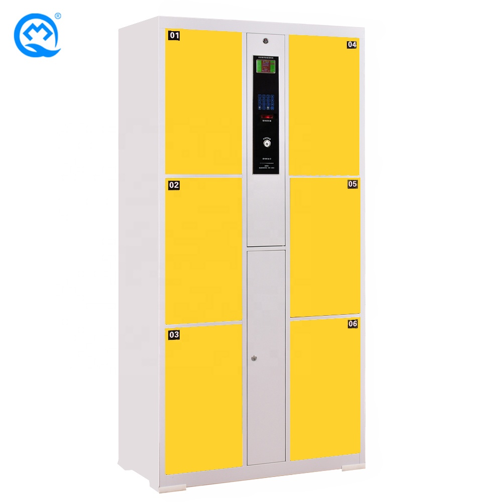 Several Optional 6 doors Cold Rolled Steel smart RFID parcel locker box Electronic Storage digital key Locker cabinet