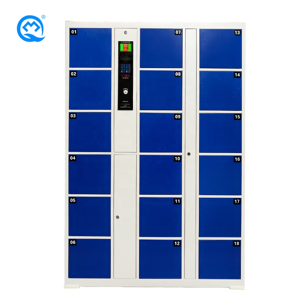 Cold Rolled Steel 18 Door Infrared Bar Code locker Supermarket/School/Library Electronic Storage Cabinet