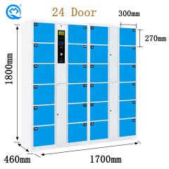 24 Doors Smart Electronic Locker Luggage Locker Barcode Scanning School/Gym/Supermarket Metal Electronic Locker
