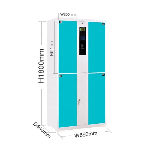 Mobile phone outdoor metal storage parcel self-cold locker machine 4 doors steel metal delivery smart locker