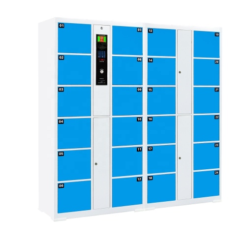 24 Doors Smart Electronic Locker Luggage Locker Barcode Scanning School/Gym/Supermarket Metal Electronic Locker
