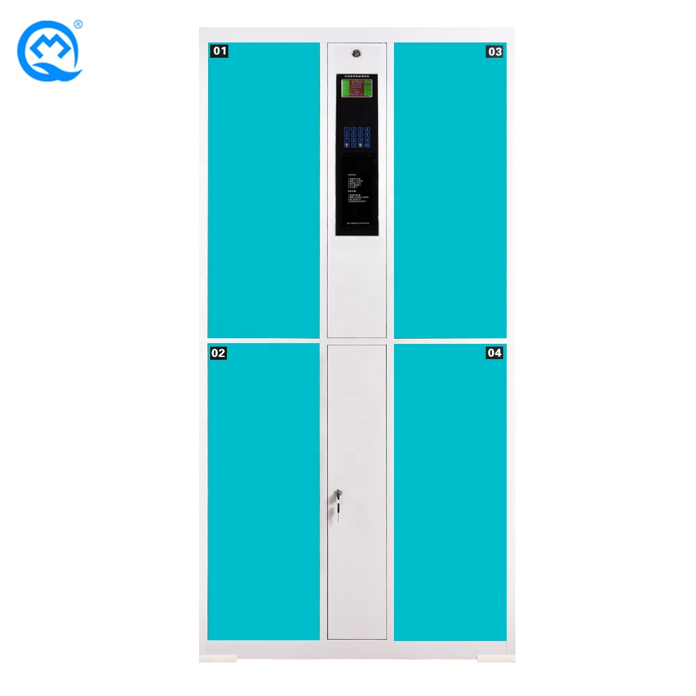 Mobile phone outdoor metal storage parcel self-cold locker machine 4 doors steel metal delivery smart locker